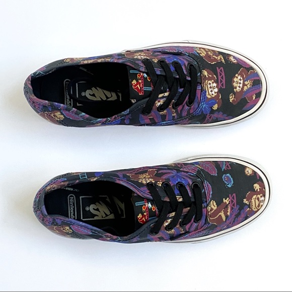 Vans authentic Nintendo donkey Kong print black purple canvas lo top sneakers - Picture 3 of 10
